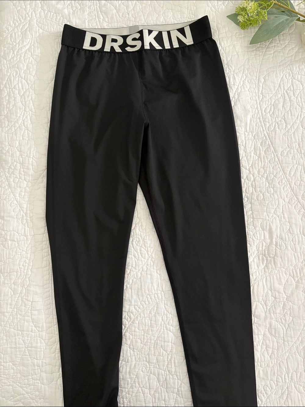 Skin Black Performance Compression Joggers with Branded Waistband